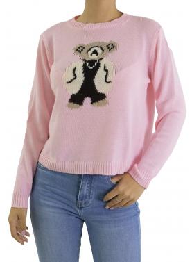 Maglia girocollo con orsacchiotto